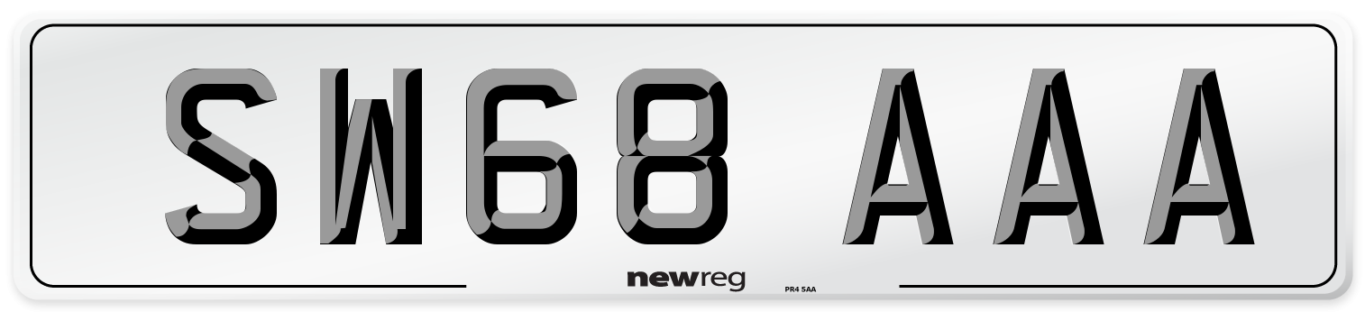 SW68 AAA Number Plate from New Reg